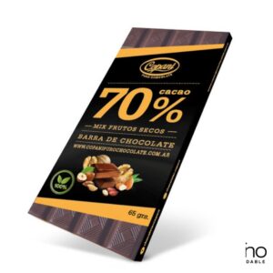 BARRA DE CHOCOLATE 70% CON FRUTOS SECOS COPANI X 63 GR