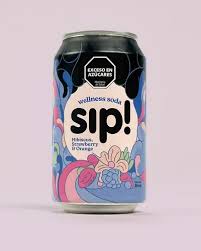 WELLNESS SODA SIP HIBISCUS STRAWBERRY Y ORAGNGE X 354 ML