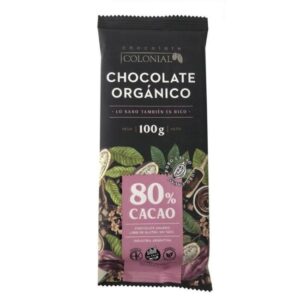 CHOCOLATE COLONIAL 80 % CACAO ORGANICO