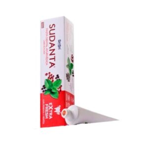 PASTA DENTAL SUDANTA AYURVEDICA CON PIMIENTA Y MENTOL SRI SRI  X 50 GR